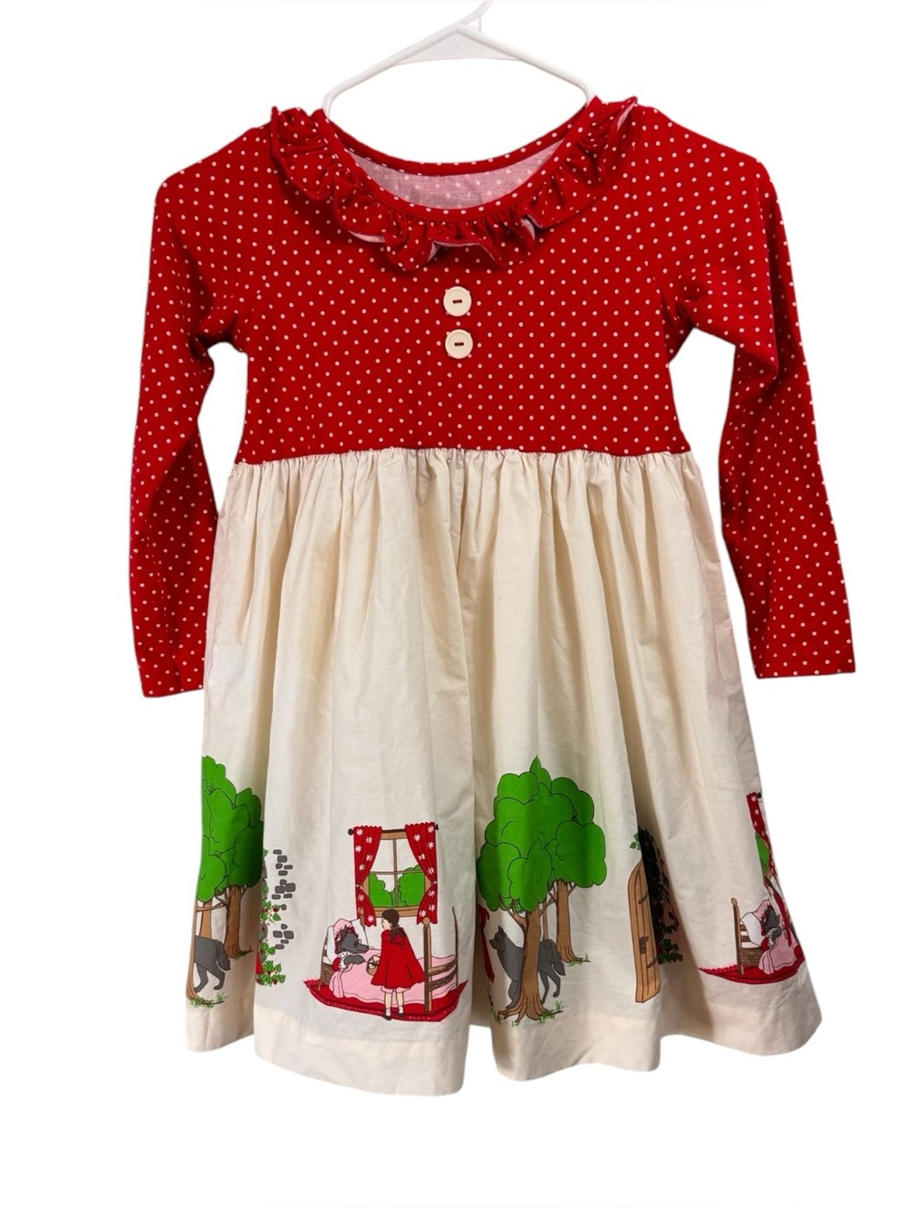 Eleanor Rose Little Red Riding Hood Heather dress whimsical Size 6-7 Kidcore